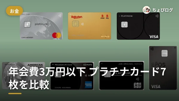 プラチナカードって年会費高すぎ？3万円以下のおすすめ7枚を並べてみたのサムネイル