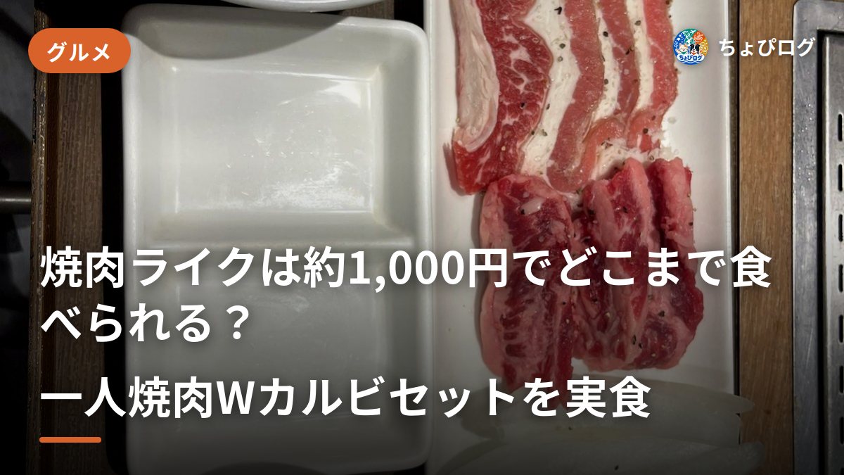 焼肉ライクは約1,000円でどこまで食べられる？一人焼肉でWカルビセットを実食！コスパがすごかったのサムネイル